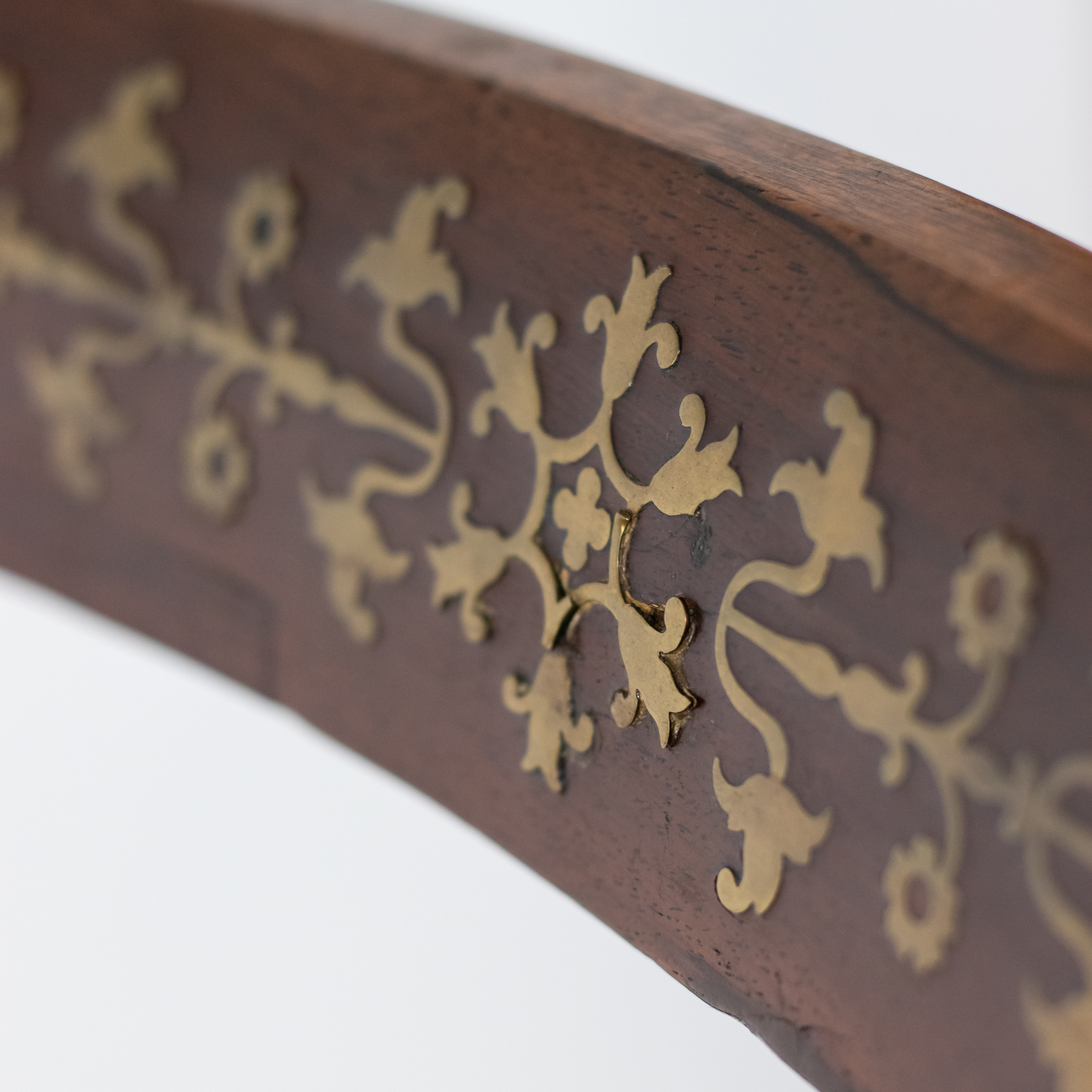 Set of Six Early 19th Century English Regency Period Faux Rosewood Chairs with Brass-Inlaid Tablet Cresting Rails, Circa 1810-20 - Image 12