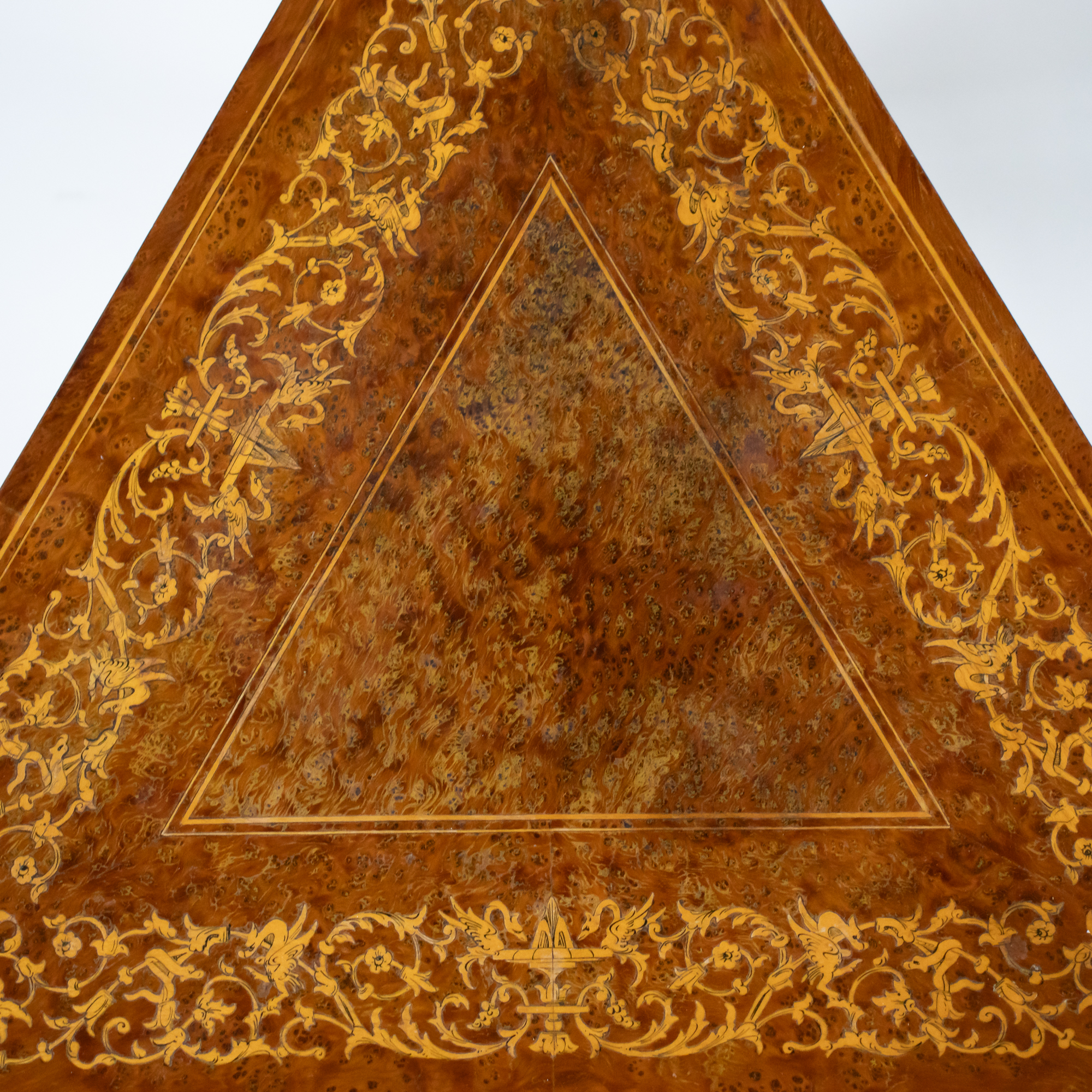 Pair of Vintage Italian Sorrento Style Marquetry Triangular Side Tables, c. 1970 - Image 14