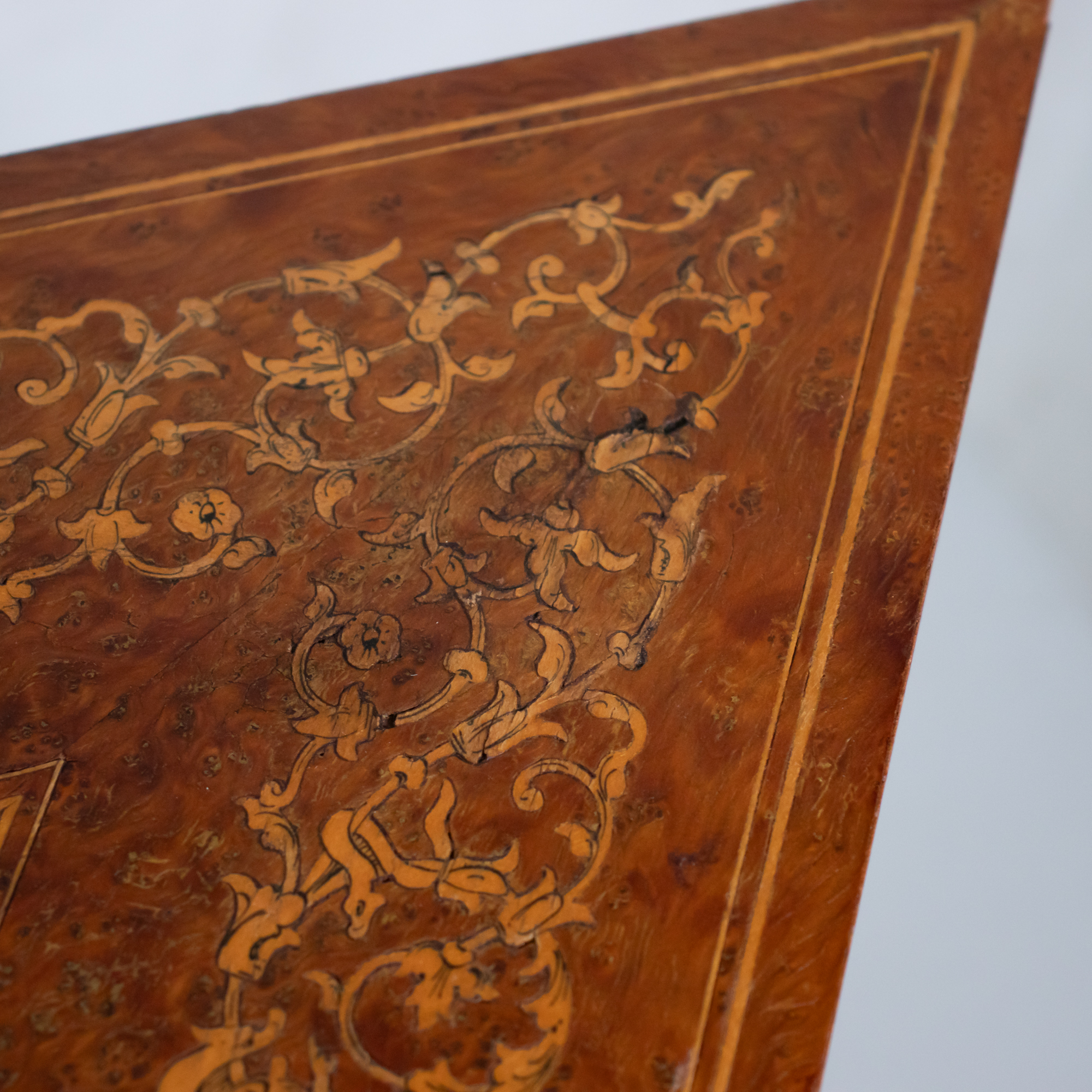 Pair of Vintage Italian Sorrento Style Marquetry Triangular Side Tables, c. 1970 - Image 15