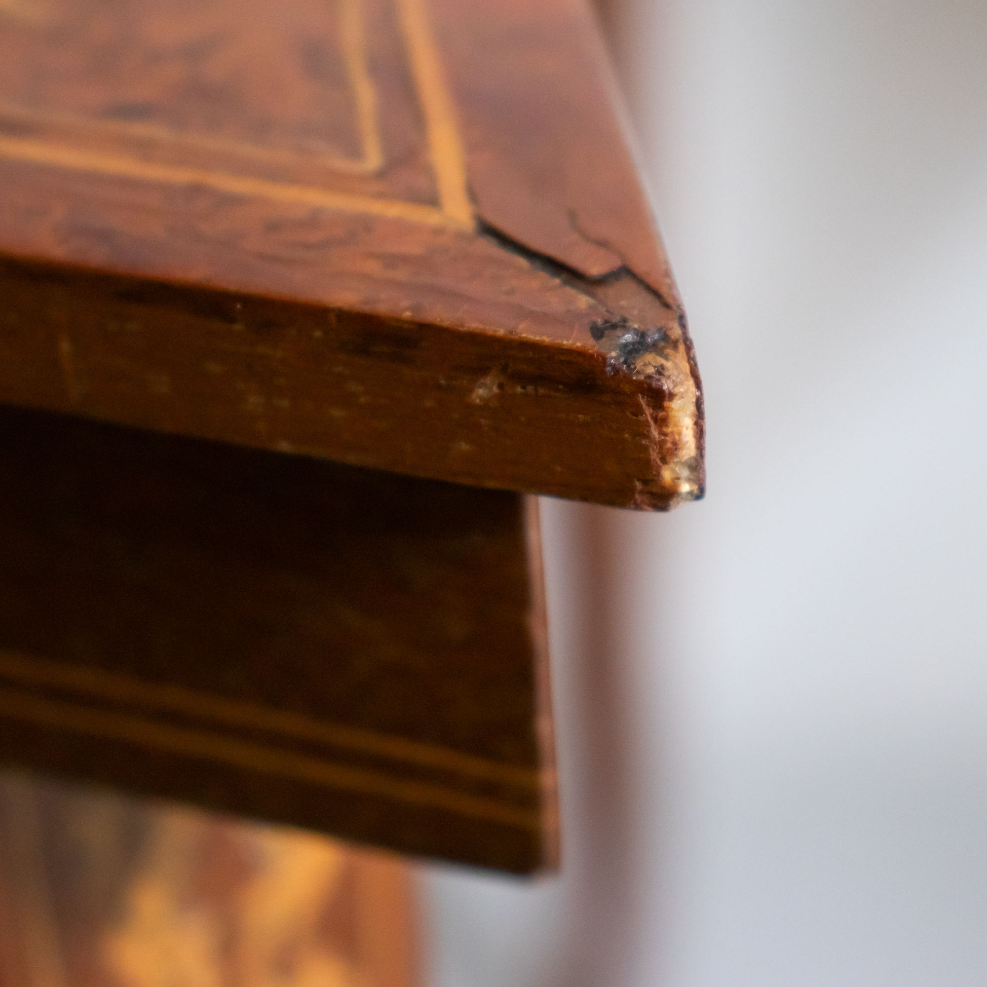 Pair of Vintage Italian Sorrento Style Marquetry Triangular Side Tables, c. 1970 - Image 9