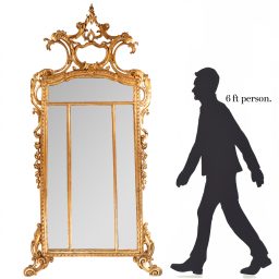 Monumental 19th‑Century French Louis XIV Revival Giltwood Pier Mirror, 8 Feet Tall Inspired by Maison Krieger