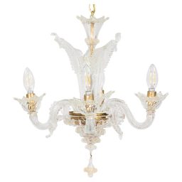 Vintage Ca’ Rezzonico Style Gold‑Infused Murano Chandelier, in the Manner of Giuseppe Briati