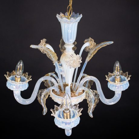 Vintage La Murrina Ca' Rezzonico–Style Gold‑Infused Opaline Murano