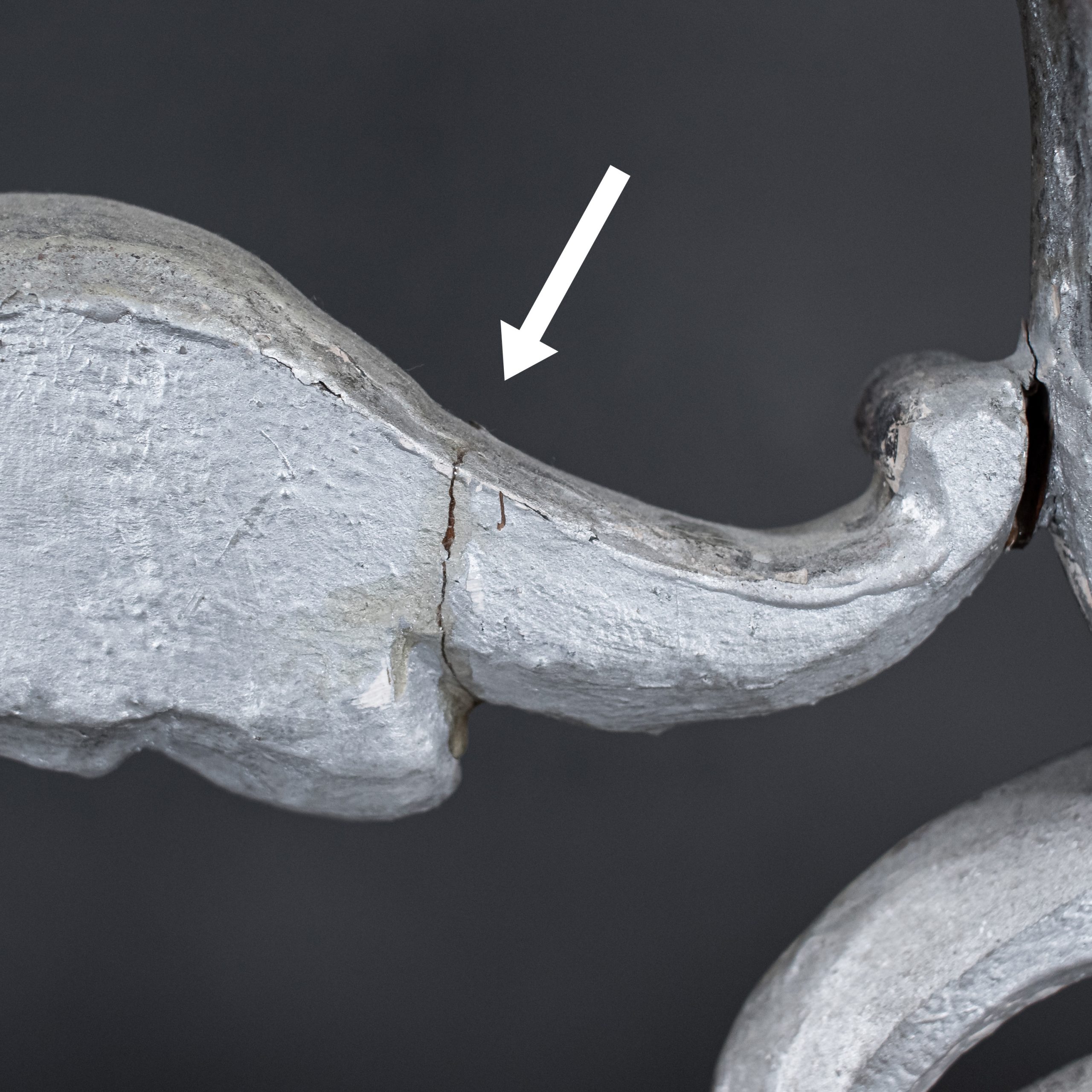 Large 19th Century Italian Rococo Revival Silver‑Leaf Carved Wood Altar Candelabra - Image 10