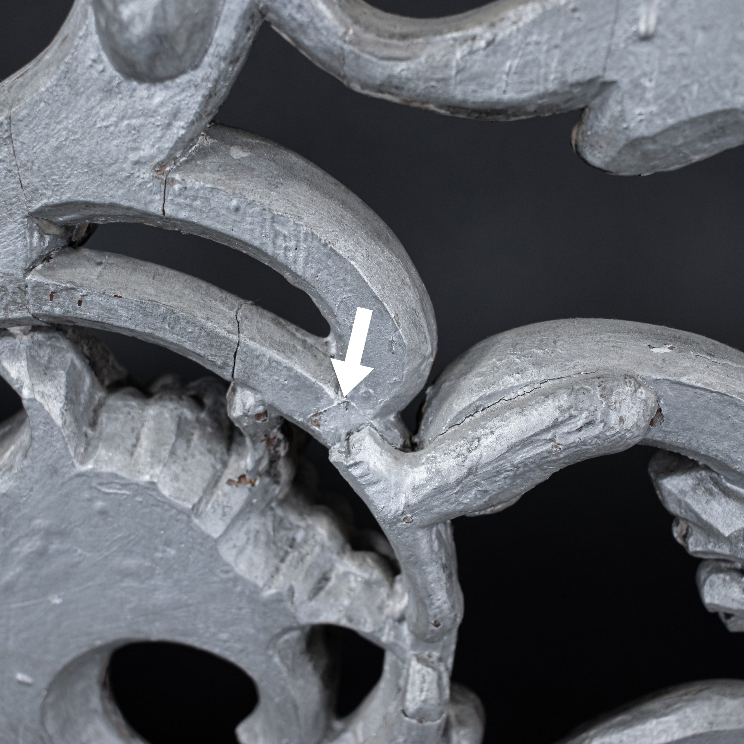 Large 19th Century Italian Rococo Revival Silver‑Leaf Carved Wood Altar Candelabra - Image 16