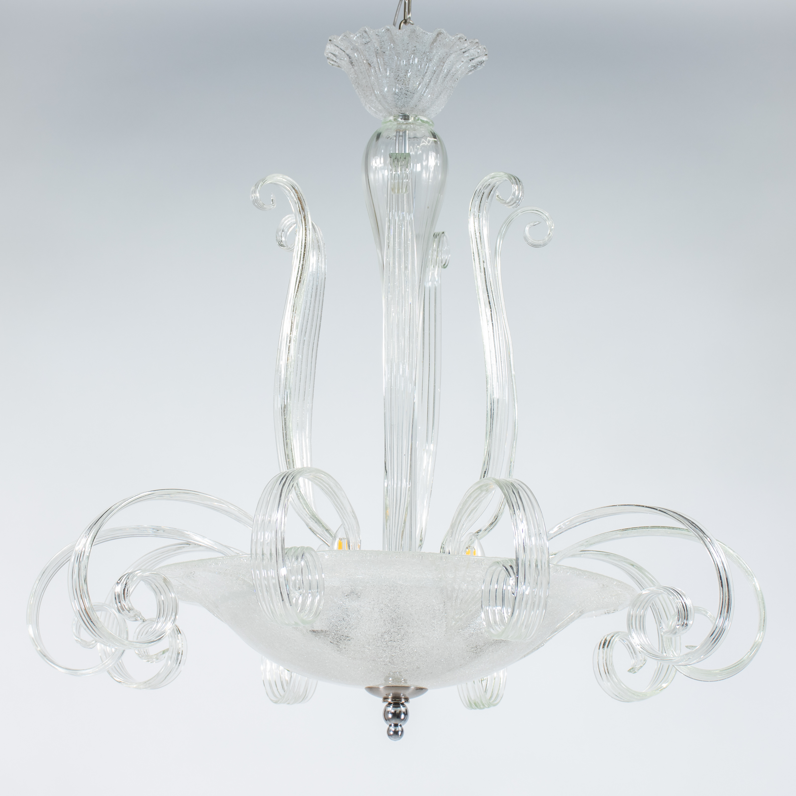Large MCM Rugiada and Cristallo Murano Chandelier attributed to Ercole Barovier - Image 2