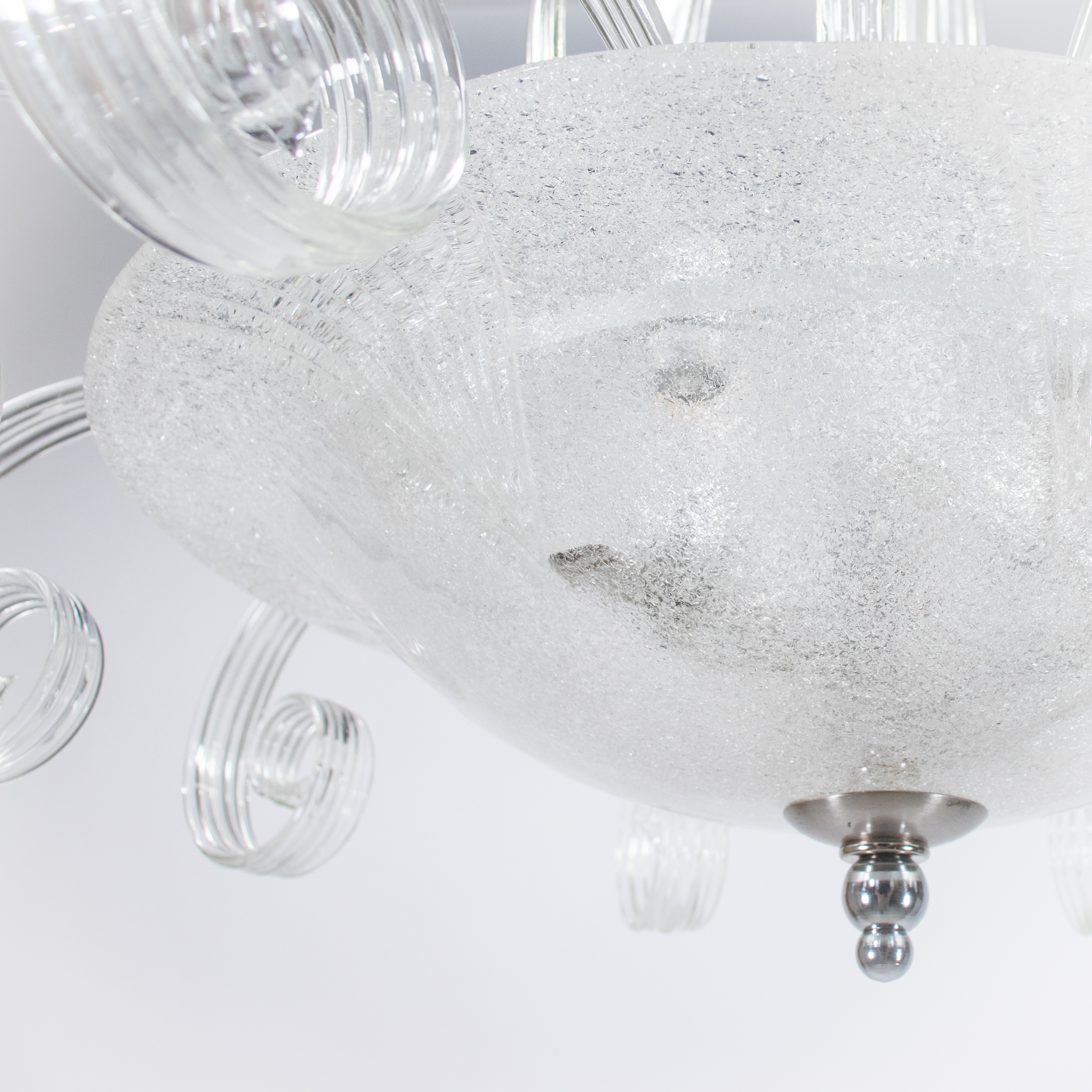 Large MCM Rugiada and Cristallo Murano Chandelier attributed to Ercole Barovier - Image 8