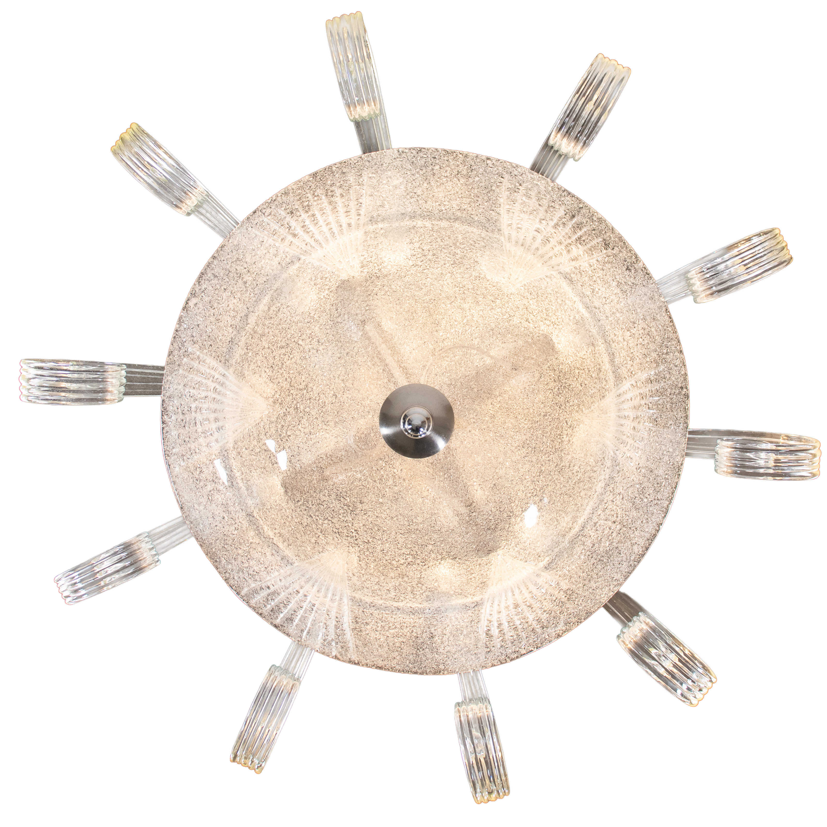 Large MCM Rugiada and Cristallo Murano Chandelier attributed to Ercole Barovier - Image 4