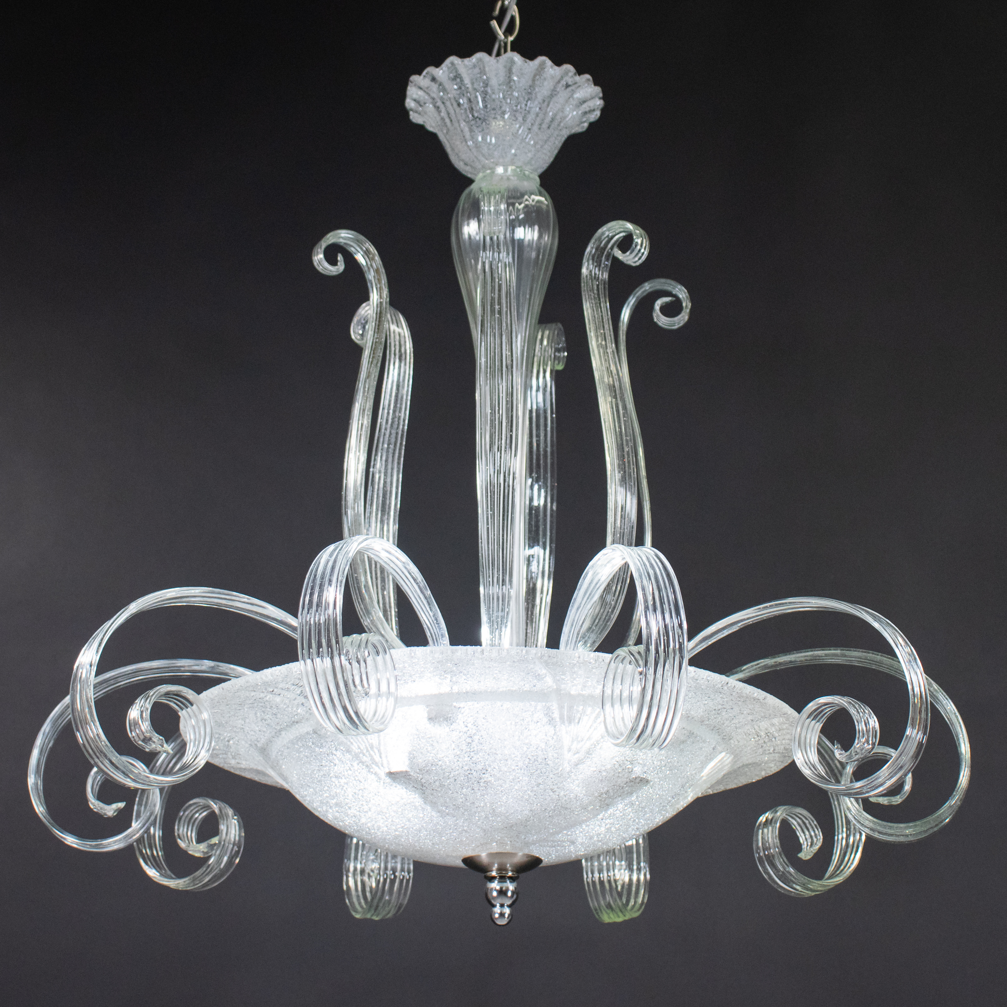 Large MCM Rugiada and Cristallo Murano Chandelier attributed to Ercole Barovier - Image 16