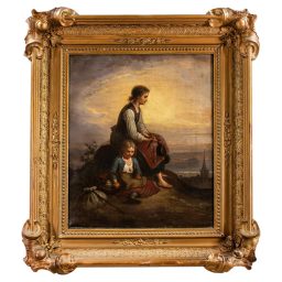 Mid19th c. Oil on Canvas in the Manner of Johann Georg Meyer von Bremen (German, 1813-1886)